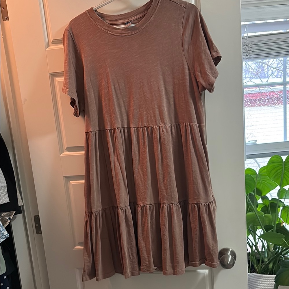 Women's Tiered Brown tshirt dress